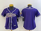 Women's Minnesota Vikings Blank Purple With Patch Cool Base Stitched Baseball Jersey,baseball caps,new era cap wholesale,wholesale hats